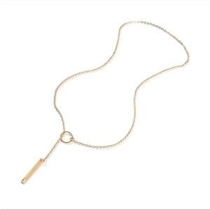 Beautiful Circle and Stick Pendant Adjustable necklace - GOLD